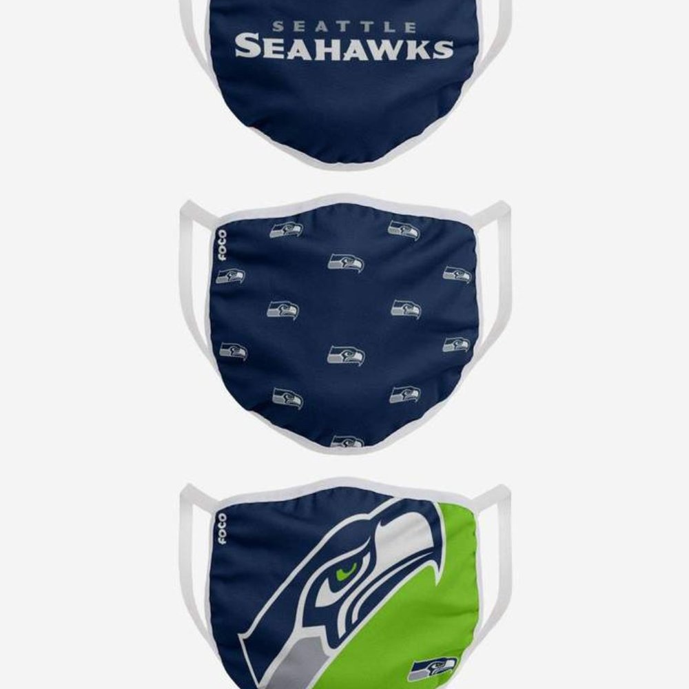 Seattle Seahawks Adult Face Covering 3-Pack NWT